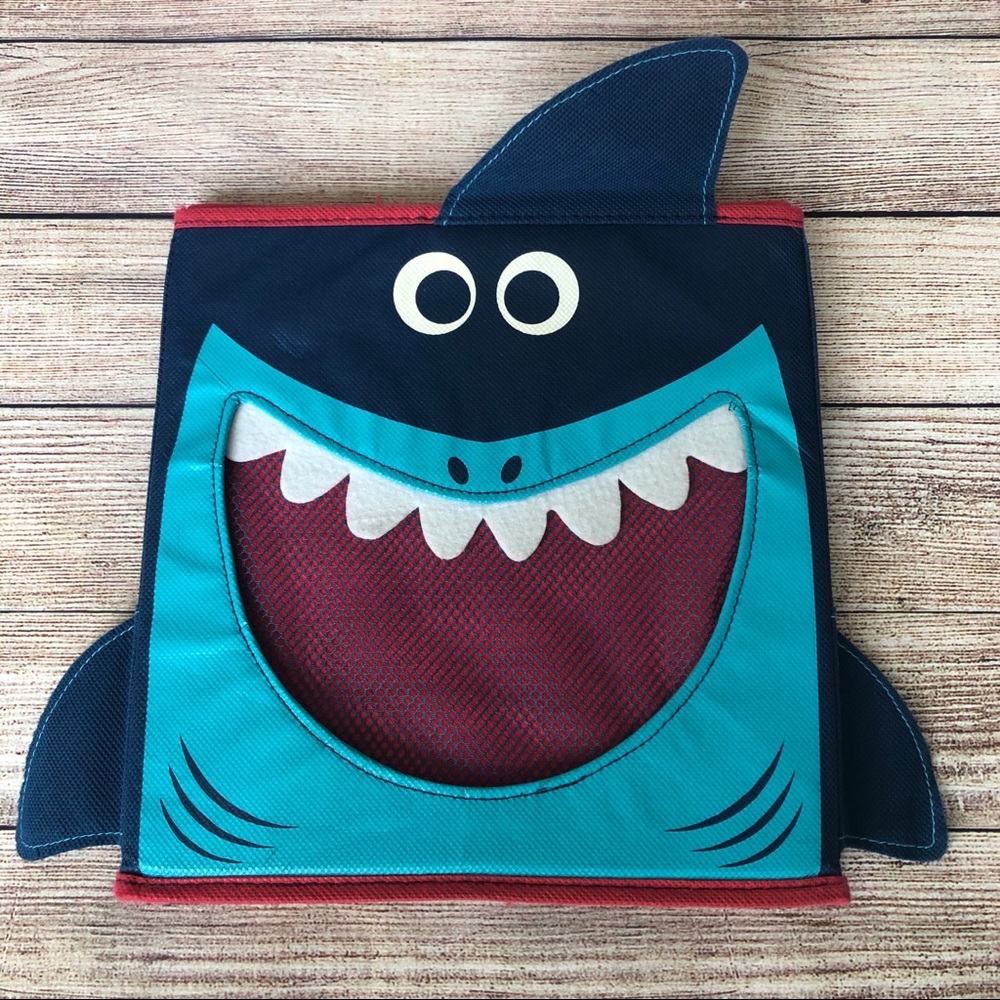 Blue Shark Canvas Bin Kids Storage Organization